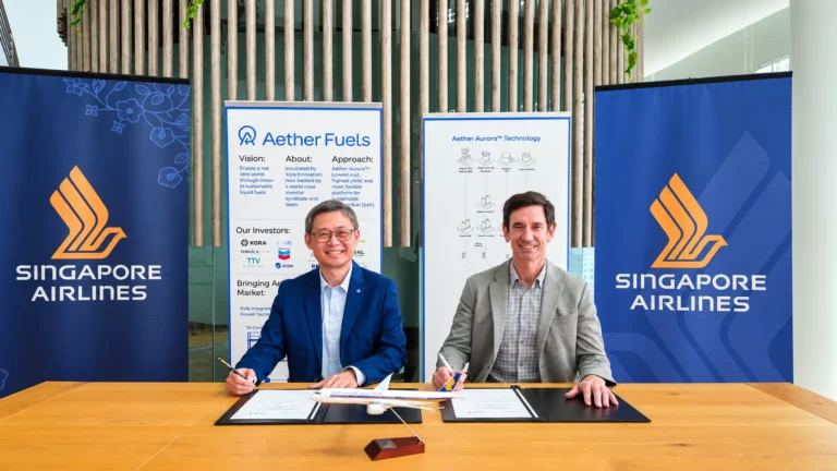 Singapore Airlines and Aether Fuels Signing
